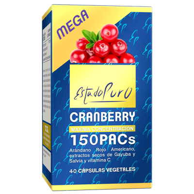 Cranberry MEGA (Máxima Concentración) 150PACs 40 Cap de Estado Puro Tongil M20 Bienestar urinario. Ayuda en el bienestar urin...