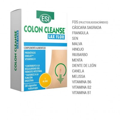 COLON CLEANSE Lax Flor 30 Cápsulas de ESI ESI ESI-39010201 Laxantes salud.bio