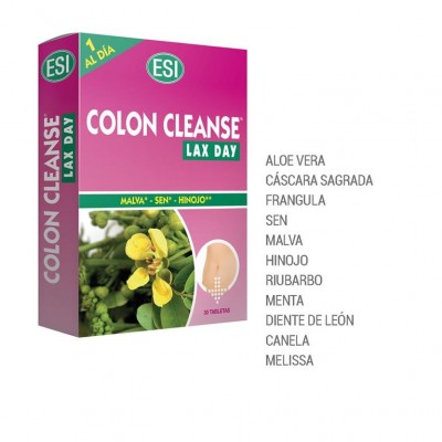 COLON CLEANSE Lax Day 30 Tabletas de ESI ESI LABORATORIOS ESI-39010101 Laxantes salud.bio