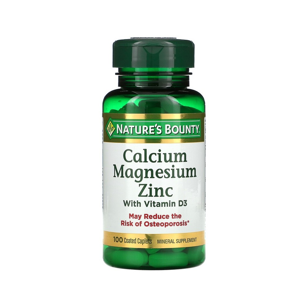 Calcio, magnesio y zinc con vitamina D3, 100 comprimidos oblongos recubiertos de Nature's Bounty NATURE´S BOUNTY NRT-04290 Vi...