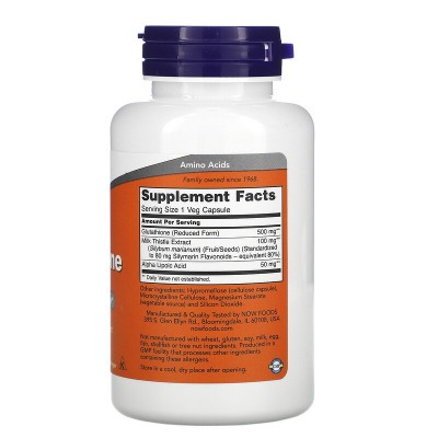 Glutatión 500 mg 60 cápsulas vegetales de Now Foods NOW Foods NOW-00104 Antioxidantes salud.bio