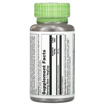 Cáscara Sagrada, 450 mg, 100 Cápsulas vegetales de Solaray SOLARAY SOR-01120 Laxantes salud.bio
