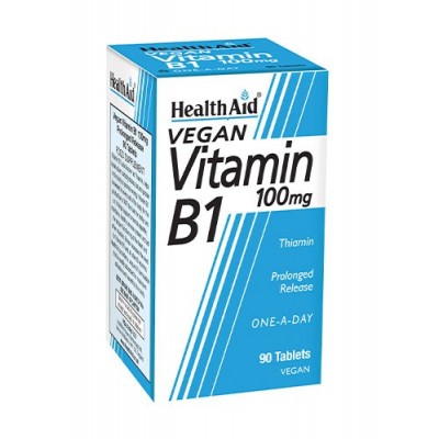 Vitamina B1 (Tiamina) 100 mg, 90 Comp de Health Aid Health Aid HEA-801045 Ayuda Glucemia y Diabetes salud.bio