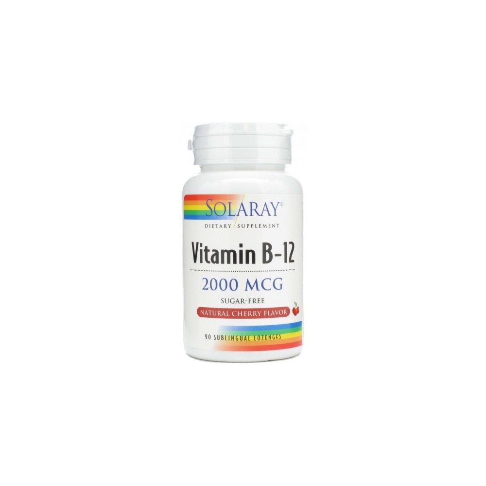 Solaray Vitamina B12 2000µg 90 comprimidos sublinguales SOLARAY 076280043501 Vitamina B salud.bio