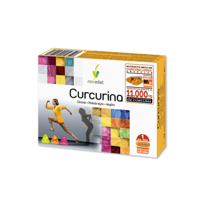 Curcurina (cúrcuma+Pimienta+Jengibre) 30 Cápsulas de Novadiet Novadiet NOV-53046 Suplementos Naturales acción Analgesica, Ant...