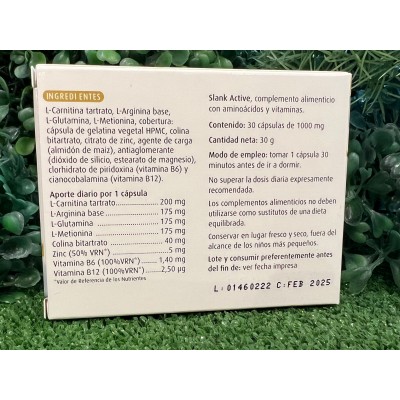 Slank Active 30 cápsulas de Espadiet Espadiet 0580035 Quemagrasas y similares salud.bio
