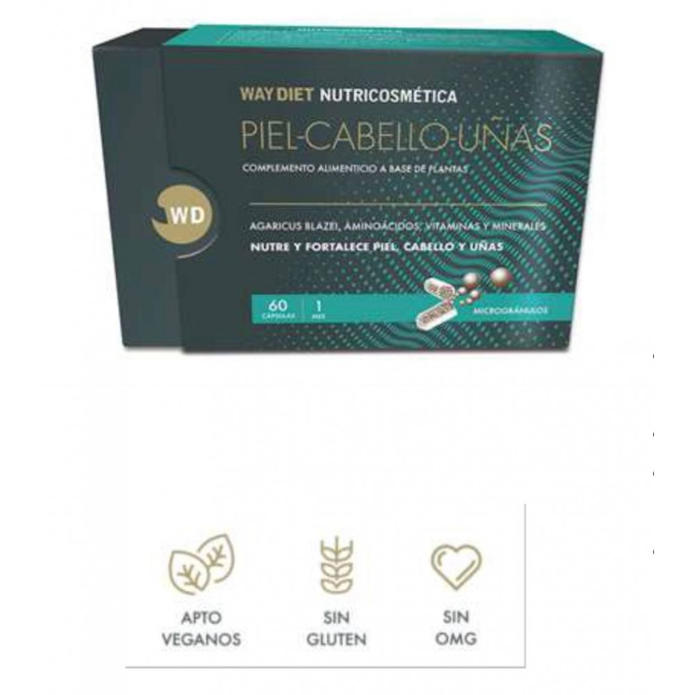 PIEL - CABELLO - UÑAS 60 Cápsulas de WAY DIET LAB WAY DIET LABORATORIO WDT 00170 Nutricosmética salud.bio