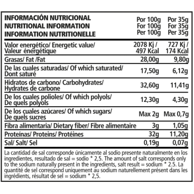 Barrita VEGANA proteica CHOCOLATE & CAFÉ sin azúcar de PWD PWD NUTRITION SL PWD-11 Proteinas salud.bio