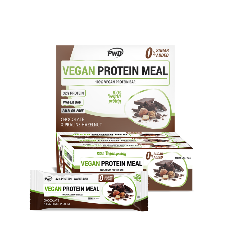 Barrita VEGANA proteica CHOCOLATE & AVELLANAS sin azúcar de PWD PWD NUTRITION SL PWD-10 Proteinas salud.bio