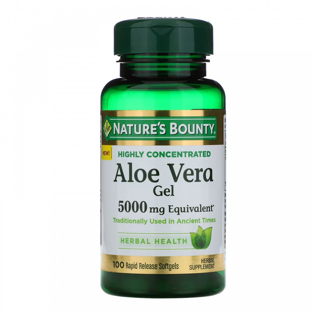 Gel de aloe vera, Equivalente a 5000 mg, 100 cápsulas blandas de liberación rápida de Nature's Bounty NATURE´S BOUNTY NRT-785...
