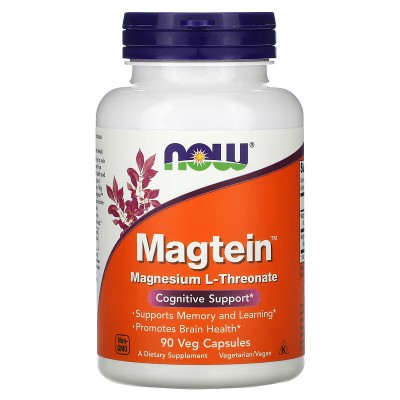 Magtein, L-treonato de magnesio, 90 cápsulas vegetales NOW Foods NOW Foods NOW-02390 Suplementos Minerales  salud.bio