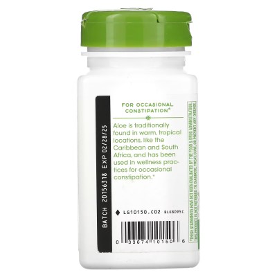 Látex de aloe con hinojo, 140 mg, 100 cápsulas veganas de Nature's Way Nature`s Way NWY-10150 Laxantes salud.bio
