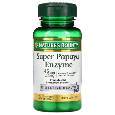 Super Papaya Enzyme, Mint, 15 mg, 90 Chewable Tablets de Nature's Bounty NATURE´S BOUNTY NRT-00668 Ayudas aparato Digestivo s...