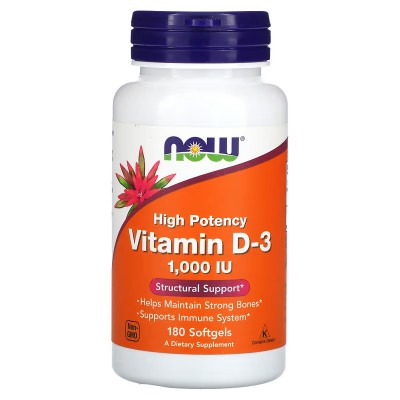 Vitamina D3 Alta Potencia 1000 UI Softgels de Now Foods NOW Foods  Vitamina A y D salud.bio