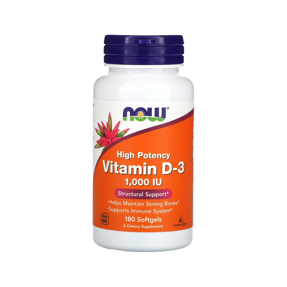 Vitamina D3 Alta Potencia 1000 UI Softgels de Now Foods NOW Foods  Vitamina A y D salud.bio