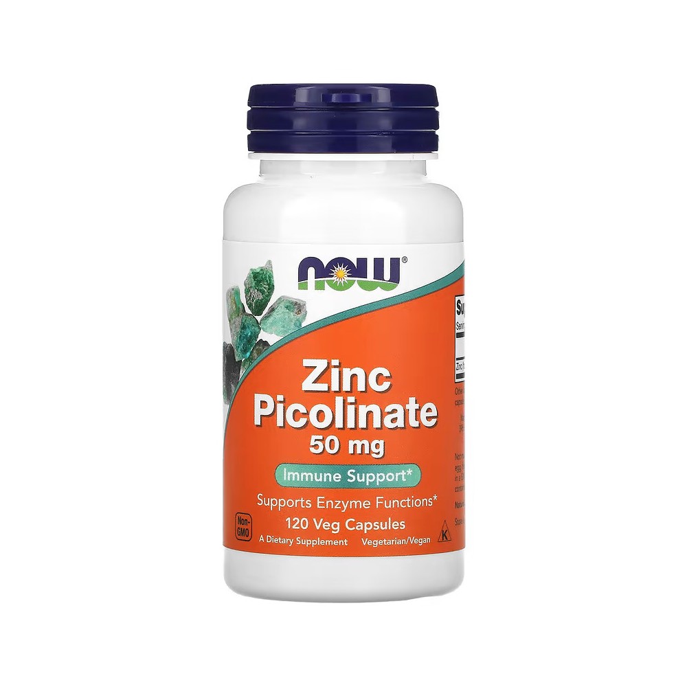 Picolinato de zinc, 50 mg, 120 cápsulas vegetales de NOW Foods NOW Foods NOW-01552 Sistema inmunitario salud.bio