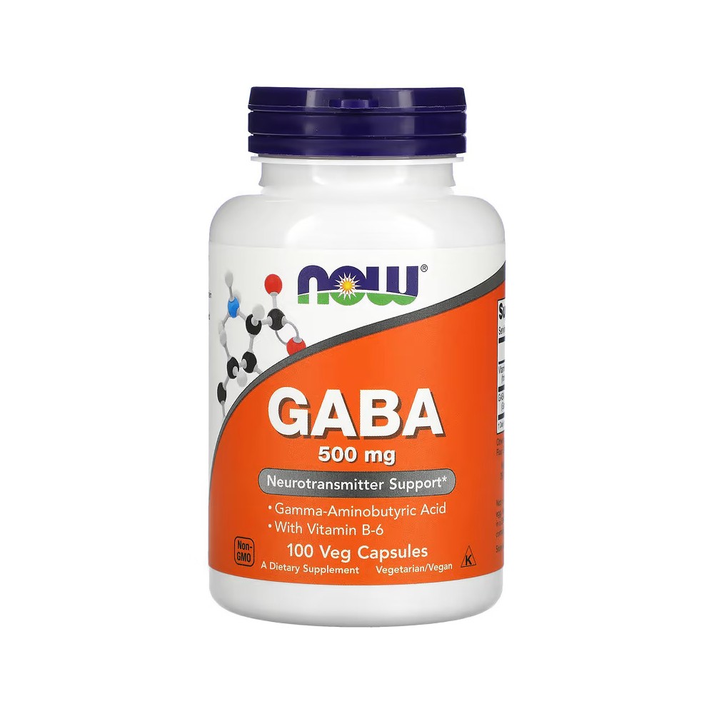 GABA (ácido gamma-aminobutírico) 500mg de Now Foods NOW Foods NOW-00087 Estados emocionales, ansiedad, estrés, depresión, rel...