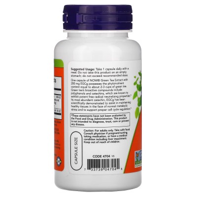 EGCG, Extracto de té verde, 400 mg, 90 cápsulas vegetales de Now Foods NOW Foods NOW-04753 Termogénicos, Energético (Activado...