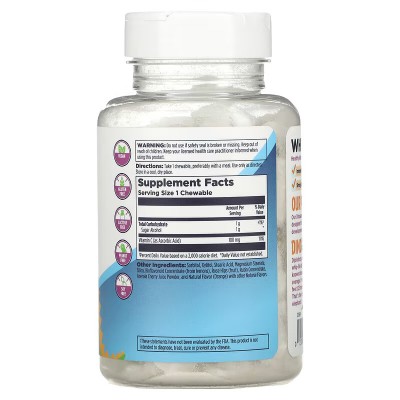 Dinosaurios, Vitamina C-Rex, Naranja, 100 comprimidos masticables de KAL SOLARAY CAL-56410 Vitamina C salud.bio