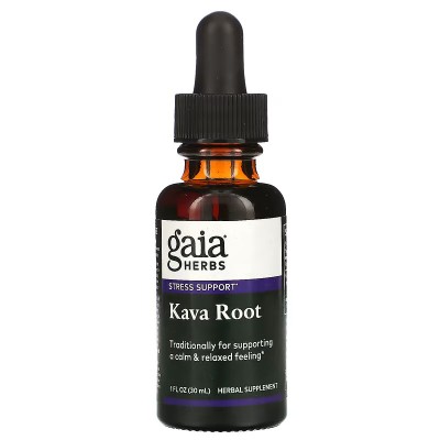 Raíz de kava, 30 ml (1 oz. líq.) de Gaia Herbs Gaia Herbs Faarm GAI-30650 Estados emocionales, ansiedad, estrés, depresión, r...