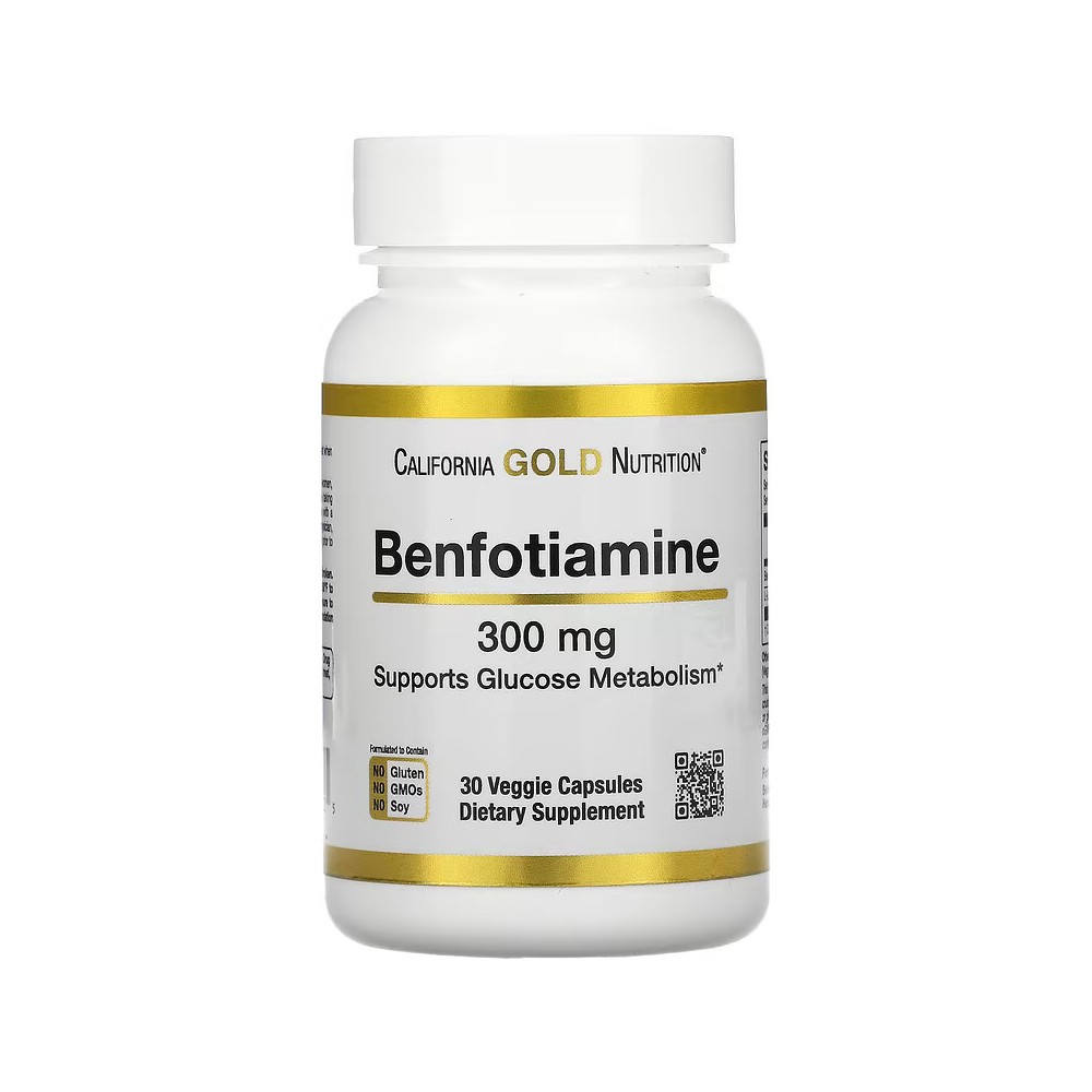 Benfotiamina (Vitamina B1), 300 mg, 30 ó 90 cápsulas vegetales de California Gold Nutrition California Gold Nutrition  Ayuda ...