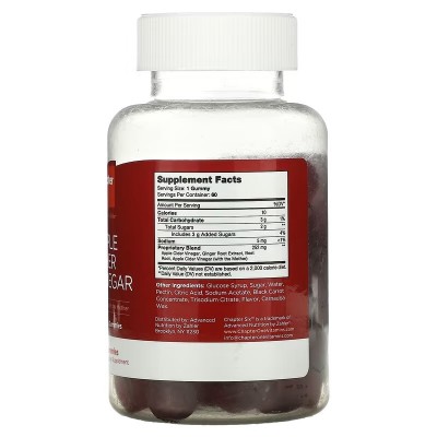 Vinagre de sidra de manzana, 60 gomitas de Chapter Six Chapter One CHX-04127 Ayudas aparato Digestivo salud.bio