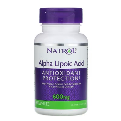 Ácido Alfa Lipoico 600mg 30 Cápsulas de Natrol Natrol NTL-04472 Antioxidantes salud.bio