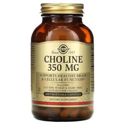 Choline 350 mg, 100 capsulas vegetales de Solgar SOLGAR SOL-00830 Vitamina B salud.bio