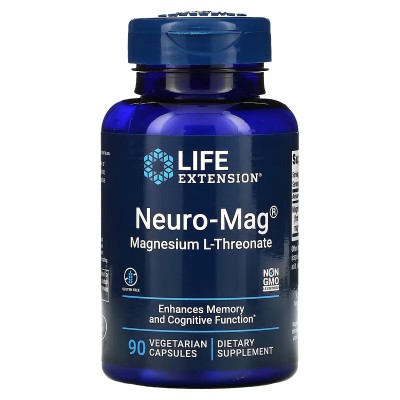 Neuro-Mag, L-Treonato de magnesio, 90 cápsulas vegetarianas de Life Extension Life Extension LEX-16039 Suplementos Minerales ...