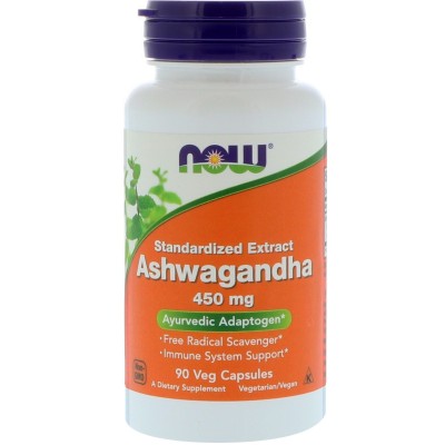 Ashwagandha 450 mg, 90 cápsulas vegetarianas de Now Foods NOW Foods NWY-16800 Estados emocionales, ansiedad, estrés, depresió...