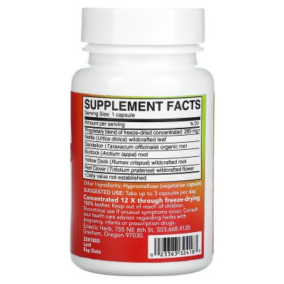 Limpieza linfática y sanguínea, 285 mg, 45 cápsulas vegetales de Eclectic Institute Eclectic Herb ECL-32418 Higado y sistema ...