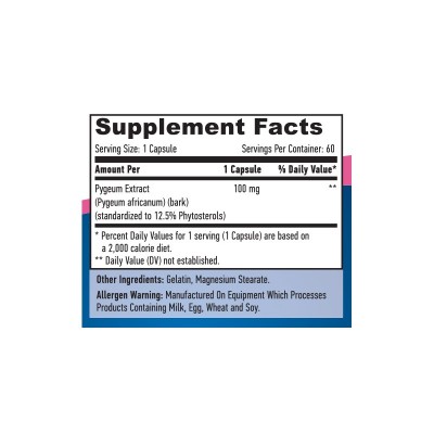 Pygeum para Hombres 100mg. refuerzo de la próstata - 60 perlas de Haya labs Haya Labs LLC HAY-85804007052 Bienestar urinario....