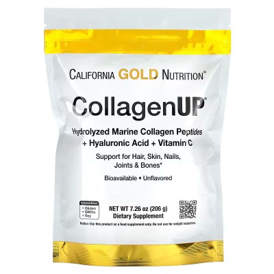 CollagenUP, Colágeno marino hidrolizado con ácido hialurónico y vitamina C, Sin sabor, 206 g de California Gold Nutrition Cal...
