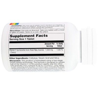 Vitamina C, 1000 mg, 100 Comprimidos de Solaray SOLARAY 4453 Vitamina C salud.bio