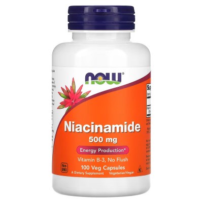 Niacinamida (vitamina B3) 500mg, 100 cápsulas vegetales de NOW Foods NOW Foods NOW-00478 Vitamina B salud.bio