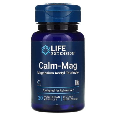 Calm-Mag, Acetil taurinato de magnesio, 30 cápsulas vegetales de Life Extension Life Extension LEX-24343 Suplementos Minerale...