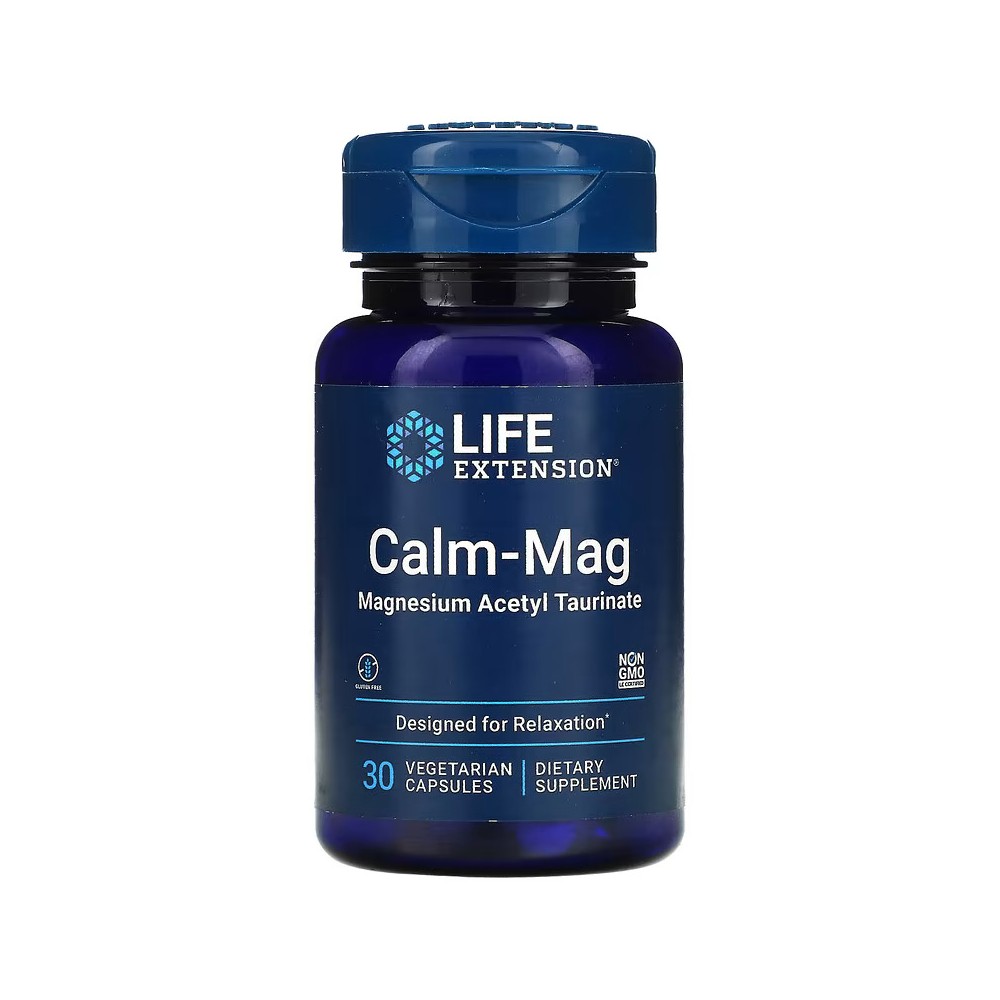Calm-Mag, Acetil taurinato de magnesio, 30 cápsulas vegetales de Life Extension Life Extension LEX-24343 Suplementos Minerale...