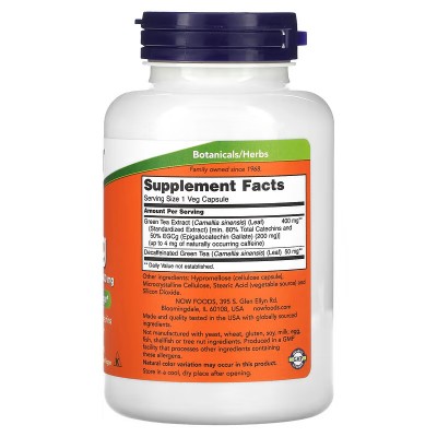 EGCG, Extracto de té verde, 400 mg, 180 cápsulas vegetales de NOW Foods NOW Foods NOW-04757 Quemagrasas y similares salud.bio