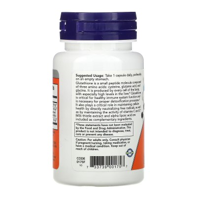 Glutatión 500 mg 30 cápsulas vegetales de Now Foods NOW Foods NOW-00175 Antioxidantes salud.bio