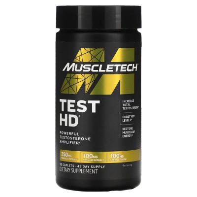 Test HD, Estimulador potente de testosterona, 90 cápsulas de liberación rápida de Muscletech Muscletech MSC-60409 Gainers: Lo...