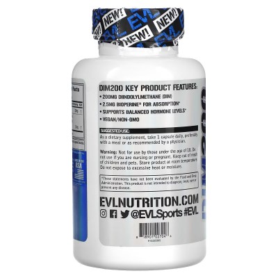 DIM Di-indolyl Methane (estrogen control) 200mg. 60 Cápsulas de EVLution Nutrition EVLution Nutrition EVL-02704 Suplementos D...