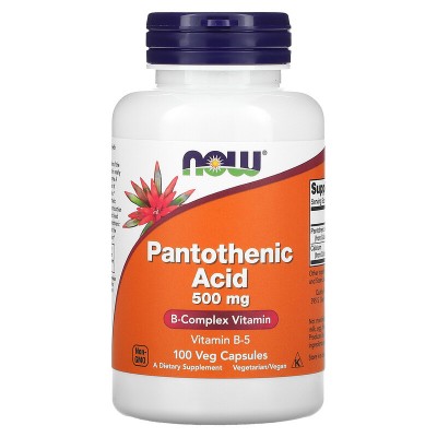 Ácido Pantoténico (Vitamina B5) 500mg 100 Cápsulas Vegetales de NOW Foods NOW Foods NOW-00486 Vitamina B salud.bio