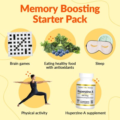 Huperzina A, 250 mcg, 90 cápsulas vegetales de California Gold Nutrition California Gold Nutrition CGN-02168 Memoria salud.bio