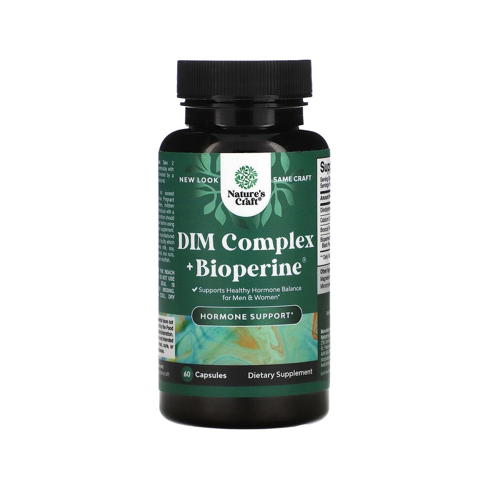 DIM Di-indolyl Methane (estrogen control) Complex + Bioperine, 60 Capsules de Nature's Craft Nature's Craft NCA-65990 Supleme...