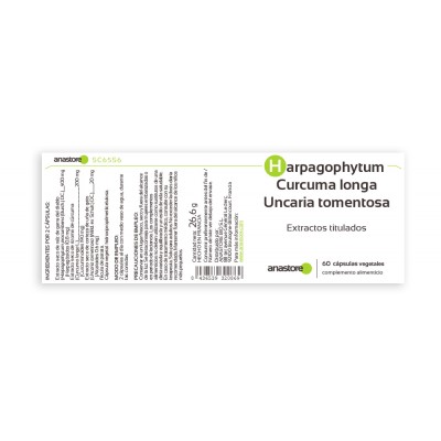 Harpagophytum, Curcuma longa y Uncaria tomentosa de Anastore Bio Anastore SC-65 Suplementos Naturales acción Analgesica, Anti...