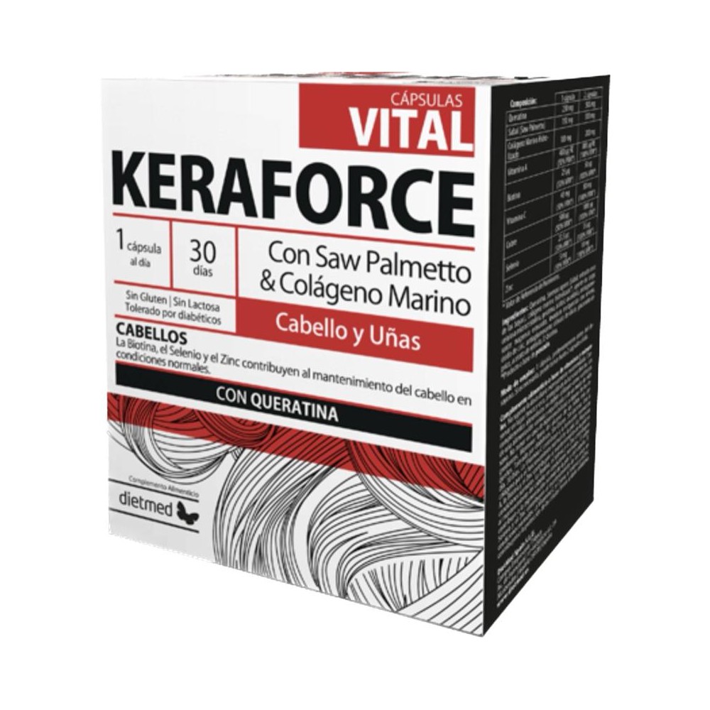 Keraforce Cabello, uñas y piel, 30 Cápsulas de Dietmed Dietmed DMC096 Piel, Cabello y Uñas, Complementos y Vitaminas salud.bio
