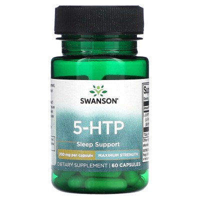 5-HTP, 200 mg, (Ayuda a tu sistema nervioso) 60 cápsulas de Swanson Swanson SWV-02963 Estados emocionales, ansiedad, estrés, ...