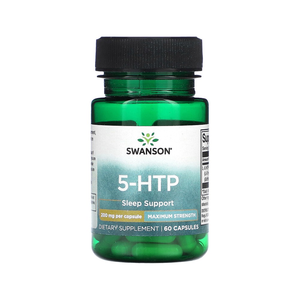 5-HTP, 200 mg, (Ayuda a tu sistema nervioso) 60 cápsulas de Swanson Swanson SWV-02963 Estados emocionales, ansiedad, estrés, ...