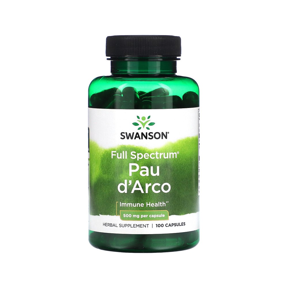 Pau d'Arco de espectro completo, 500 mg, 100 cápsulas de Swanson Swanson SWV-01424 Sistema inmunitario salud.bio