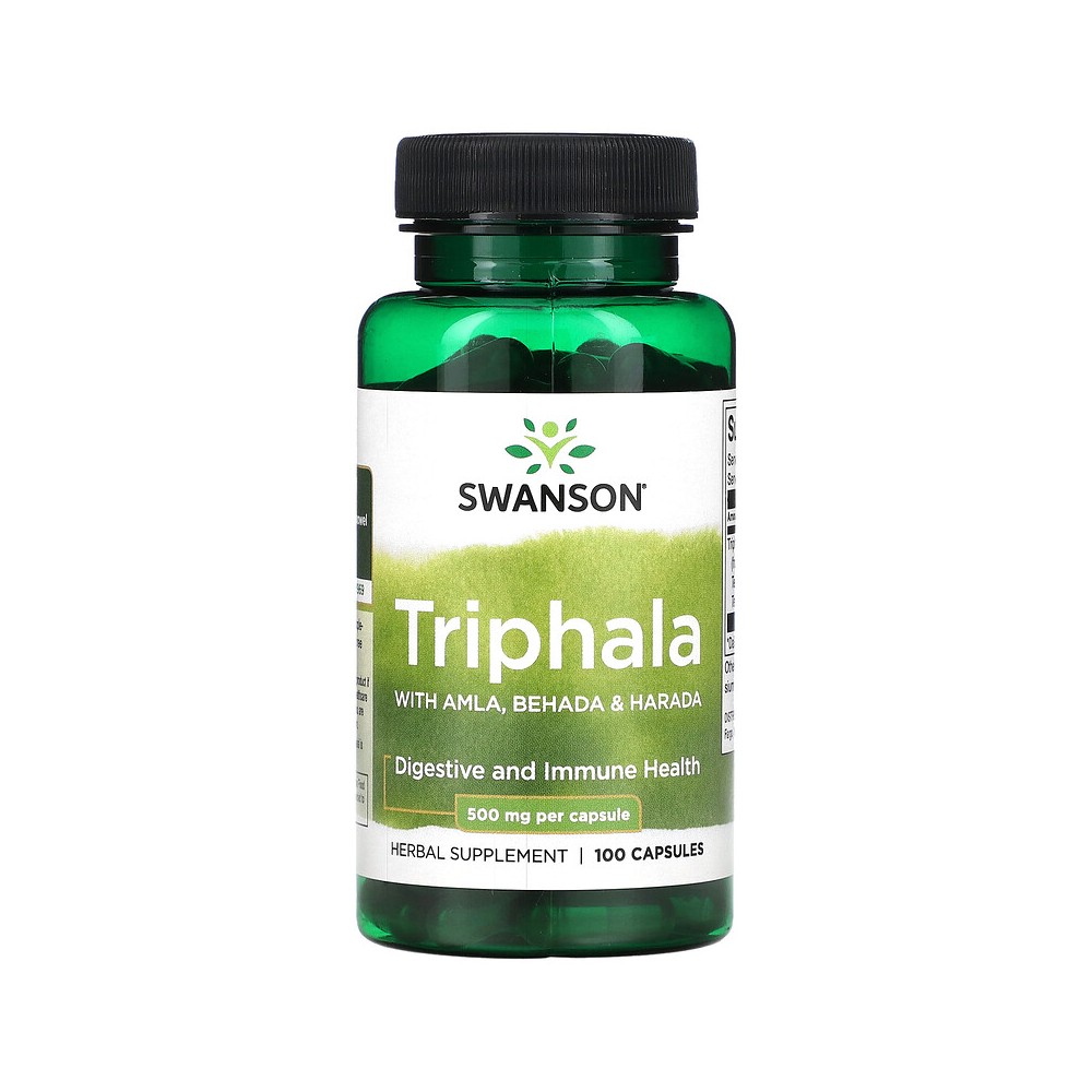 Triphala con grosellero de la India, behada y harada, 500 mg, 100 cápsulas de Swanson Swanson SWV-11039 Ayudas aparato Digest...